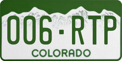 CO license plate 006RTP