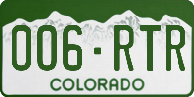 CO license plate 006RTR