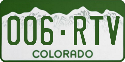 CO license plate 006RTV