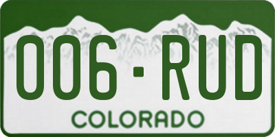 CO license plate 006RUD