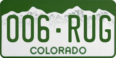 CO license plate 006RUG