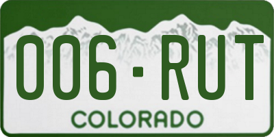 CO license plate 006RUT