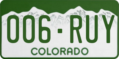 CO license plate 006RUY