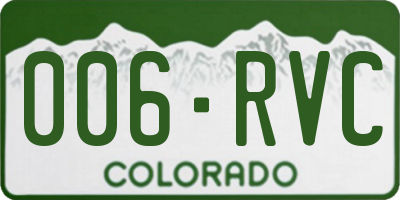 CO license plate 006RVC