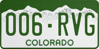 CO license plate 006RVG