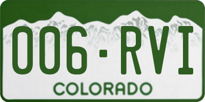 CO license plate 006RVI