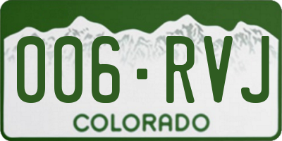 CO license plate 006RVJ