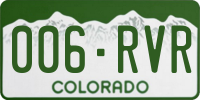 CO license plate 006RVR