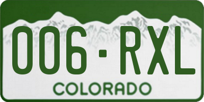 CO license plate 006RXL