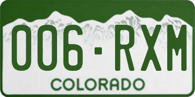 CO license plate 006RXM