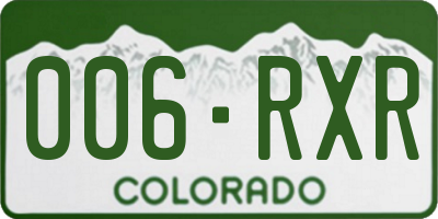 CO license plate 006RXR