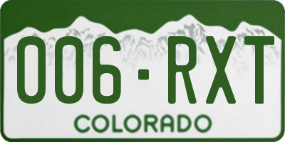 CO license plate 006RXT