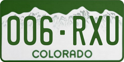 CO license plate 006RXU