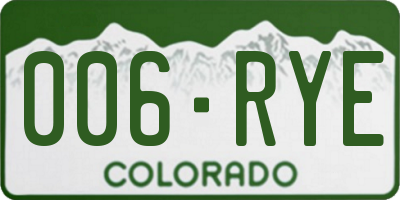 CO license plate 006RYE
