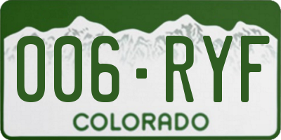 CO license plate 006RYF