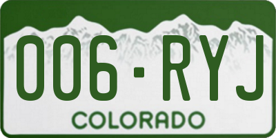 CO license plate 006RYJ