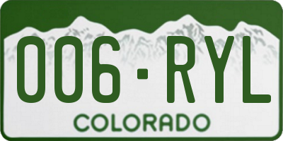 CO license plate 006RYL