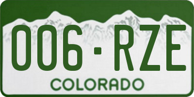 CO license plate 006RZE