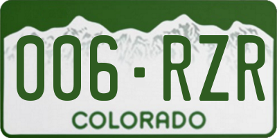 CO license plate 006RZR