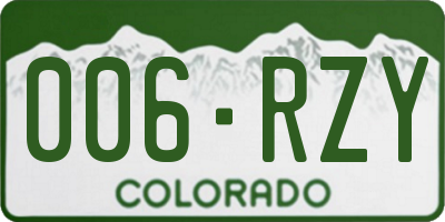 CO license plate 006RZY