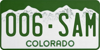 CO license plate 006SAM