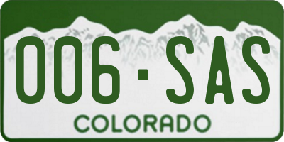 CO license plate 006SAS