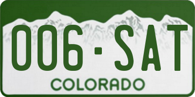 CO license plate 006SAT