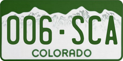 CO license plate 006SCA