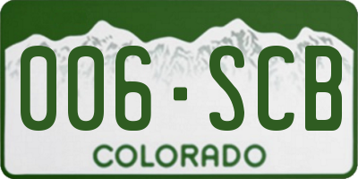 CO license plate 006SCB