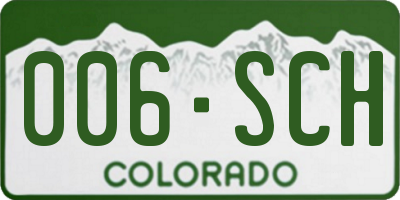 CO license plate 006SCH