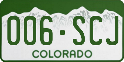 CO license plate 006SCJ