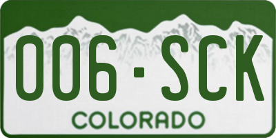 CO license plate 006SCK
