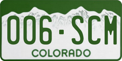 CO license plate 006SCM