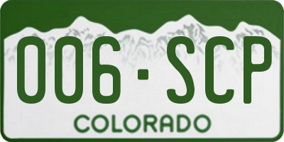 CO license plate 006SCP