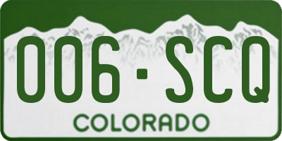 CO license plate 006SCQ