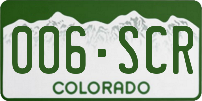 CO license plate 006SCR