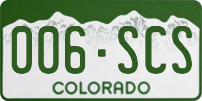 CO license plate 006SCS