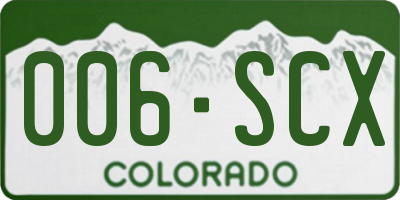 CO license plate 006SCX