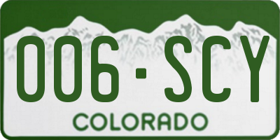 CO license plate 006SCY