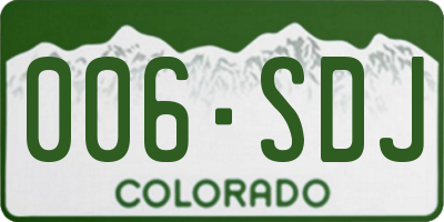 CO license plate 006SDJ