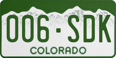 CO license plate 006SDK