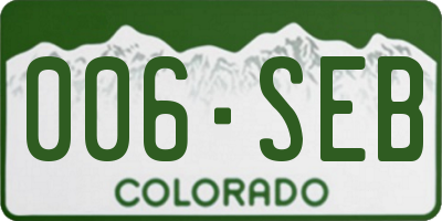 CO license plate 006SEB