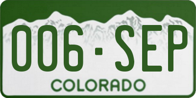 CO license plate 006SEP