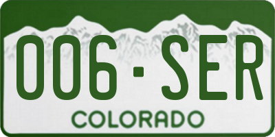 CO license plate 006SER