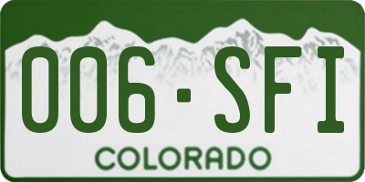 CO license plate 006SFI
