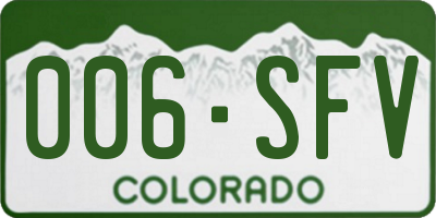 CO license plate 006SFV
