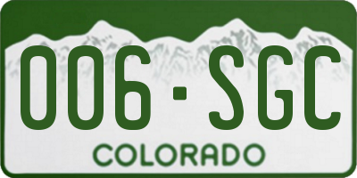CO license plate 006SGC