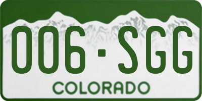 CO license plate 006SGG