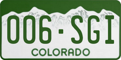 CO license plate 006SGI