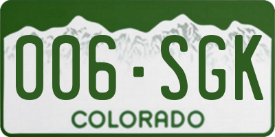 CO license plate 006SGK